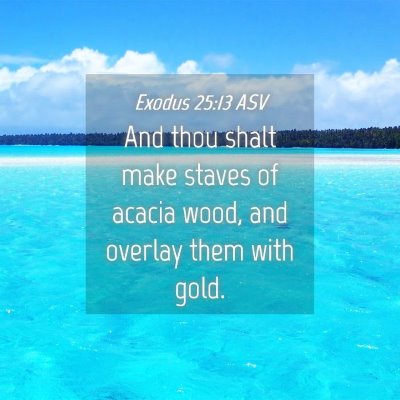 Picture 04 - Exodus 25:13 ASV - And thou shalt make staves of acacia wood, and - Bible Verse Picture
