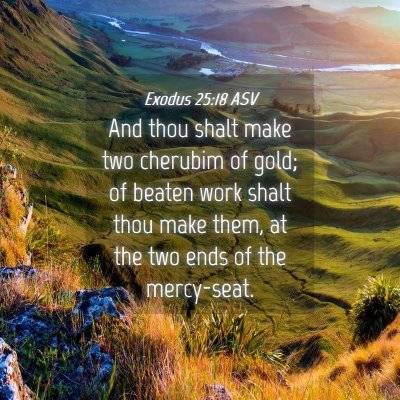 Picture 04 - Exodus 25:18 ASV - And thou shalt make two cherubim of gold; of - Bible Verse Picture