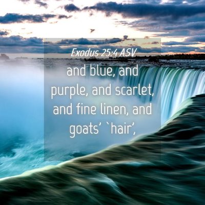 Picture 04 - Exodus 25:4 ASV - and blue, and purple, and scarlet, and fine - Bible Verse Picture