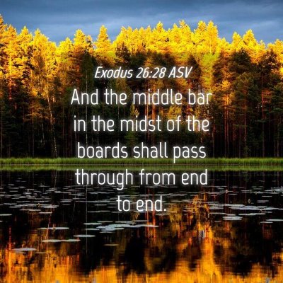 Picture 04 - Exodus 26:28 ASV - And the middle bar in the midst of the boards - Bible Verse Picture