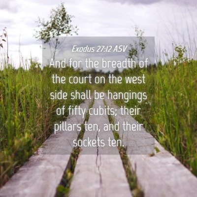 Picture 04 - Exodus 27:12 ASV - And for the breadth of the court on the west side - Bible Verse Picture