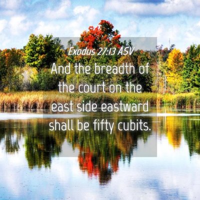 Picture 04 - Exodus 27:13 ASV - And the breadth of the court on the east side - Bible Verse Picture