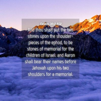 Picture 04 - Exodus 28:12 ASV - And thou shalt put the two stones upon the - Bible Verse Picture