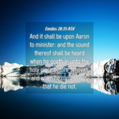 Picture 04 - Exodus 28:35 ASV - And it shall be upon Aaron to minister: and the - Bible Verse Picture