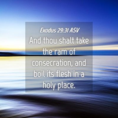 Picture 04 - Exodus 29:31 ASV - And thou shalt take the ram of consecration, and - Bible Verse Picture