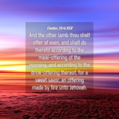 Picture 04 - Exodus 29:41 ASV - And the other lamb thou shalt offer at even, and - Bible Verse Picture