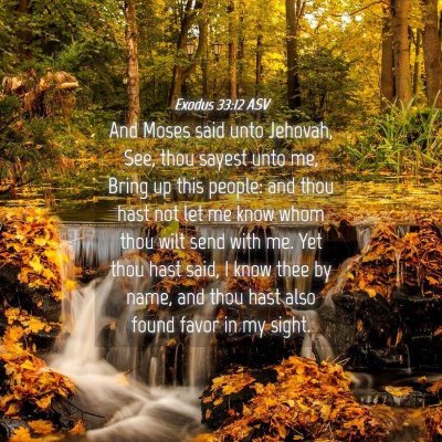 Picture 04 - Exodus 33:12 ASV - And Moses said unto Jehovah, See, thou sayest - Bible Verse Picture