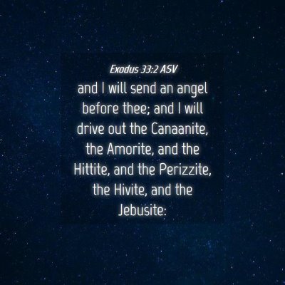 Picture 04 - Exodus 33:2 ASV - and I will send an angel before thee; and I will - Bible Verse Picture