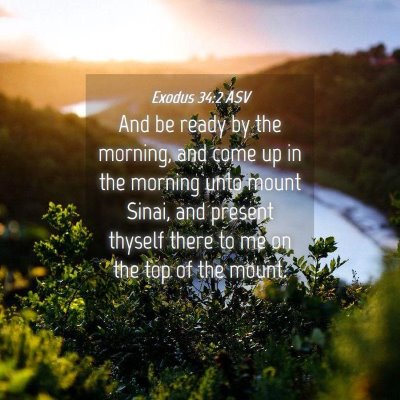 Picture 04 - Exodus 34:2 ASV - And be ready by the morning, and come up in the - Bible Verse Picture