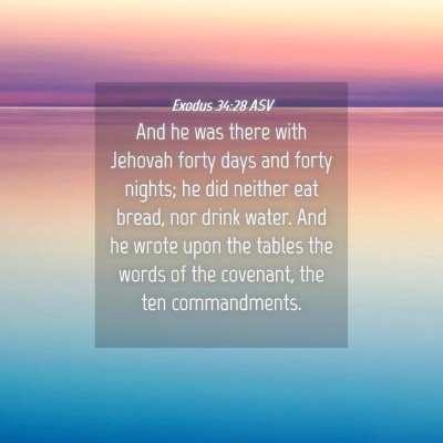 Picture 04 - Exodus 34:28 ASV - And he was there with Jehovah forty days and - Bible Verse Picture