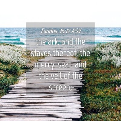 Picture 04 - Exodus 35:12 ASV - the ark, and the staves thereof, the mercy-seat, - Bible Verse Picture
