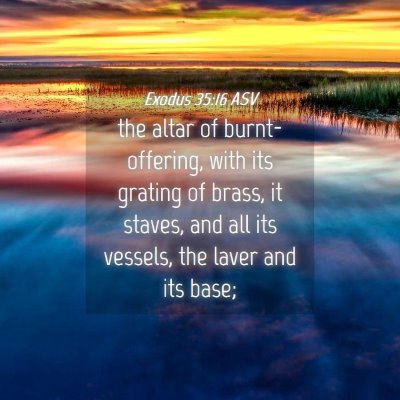 Picture 04 - Exodus 35:16 ASV - the altar of burnt-offering, with its grating of - Bible Verse Picture