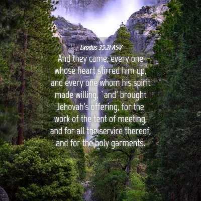 Picture 04 - Exodus 35:21 ASV - And they came, every one whose heart stirred him - Bible Verse Picture