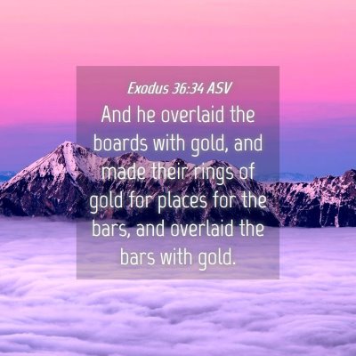 Picture 04 - Exodus 36:34 ASV - And he overlaid the boards with gold, and made - Bible Verse Picture