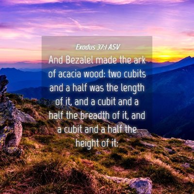 Picture 04 - Exodus 37:1 ASV - And Bezalel made the ark of acacia wood: two - Bible Verse Picture
