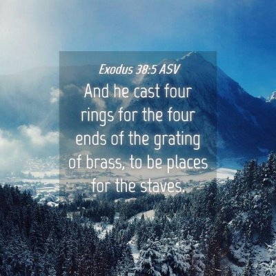 Picture 04 - Exodus 38:5 ASV - And he cast four rings for the four ends of the - Bible Verse Picture