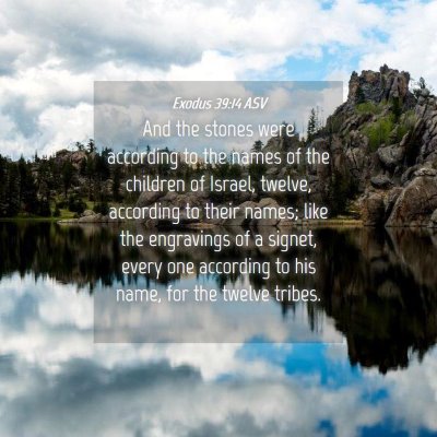 Picture 04 - Exodus 39:14 ASV - And the stones were according to the names of the - Bible Verse Picture