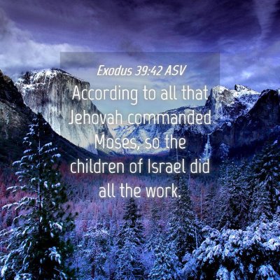 Picture 04 - Exodus 39:42 ASV - According to all that Jehovah commanded Moses, so - Bible Verse Picture