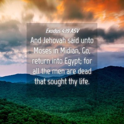 Picture 04 - Exodus 4:19 ASV - And Jehovah said unto Moses in Midian, Go, return - Bible Verse Picture