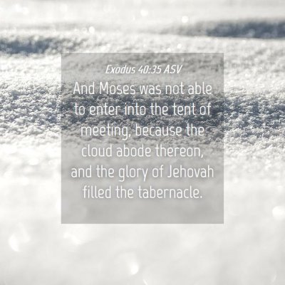 Picture 04 - Exodus 40:35 ASV - And Moses was not able to enter into the tent of - Bible Verse Picture