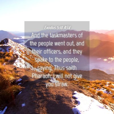 Picture 04 - Exodus 5:10 ASV - And the taskmasters of the people went out, and - Bible Verse Picture