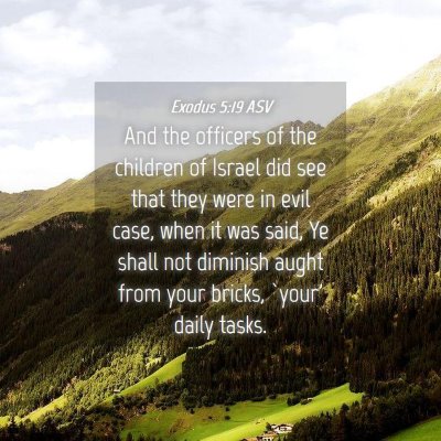 Picture 04 - Exodus 5:19 ASV - And the officers of the children of Israel did - Bible Verse Picture