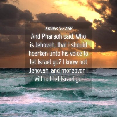 Picture 04 - Exodus 5:2 ASV - And Pharaoh said, Who is Jehovah, that I should - Bible Verse Picture