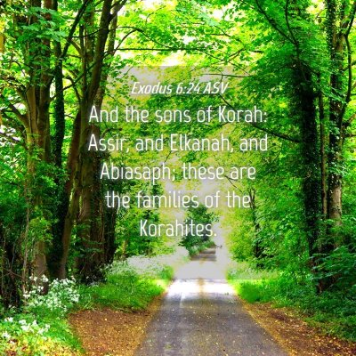 Picture 04 - Exodus 6:24 ASV - And the sons of Korah: Assir, and Elkanah, and - Bible Verse Picture
