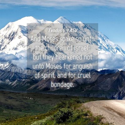 Picture 04 - Exodus 6:9 ASV - And Moses spake so unto the children of Israel: - Bible Verse Picture