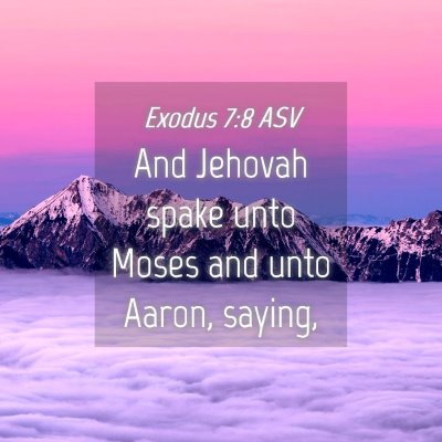 Picture 04 - Exodus 7:8 ASV - And Jehovah spake unto Moses and unto Aaron, - Bible Verse Picture