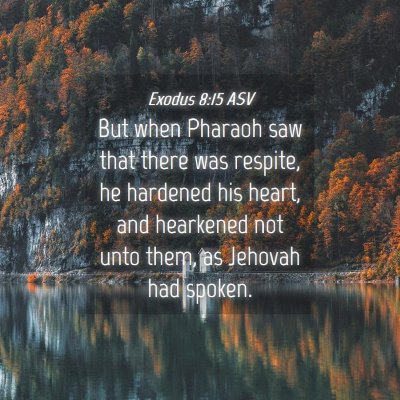 Picture 04 - Exodus 8:15 ASV - But when Pharaoh saw that there was respite, he - Bible Verse Picture