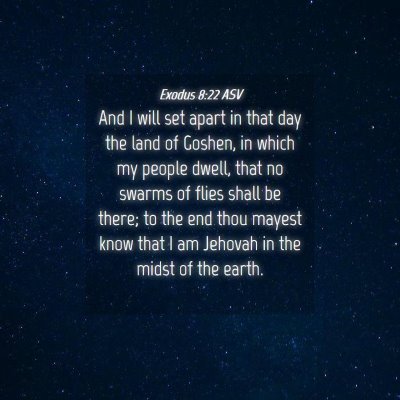 Picture 04 - Exodus 8:22 ASV - And I will set apart in that day the land of - Bible Verse Picture
