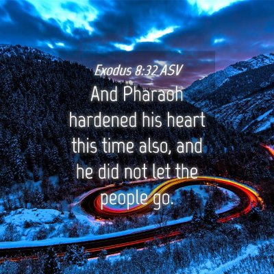 Picture 04 - Exodus 8:32 ASV - And Pharaoh hardened his heart this time also, - Bible Verse Picture