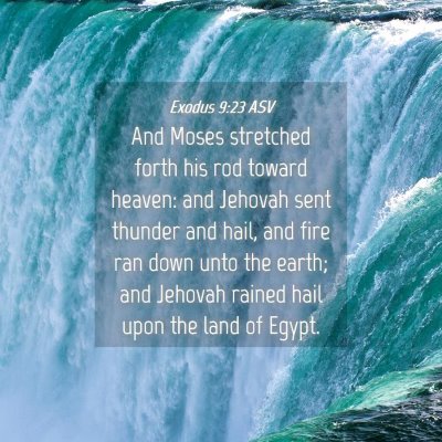 Picture 04 - Exodus 9:23 ASV - And Moses stretched forth his rod toward heaven: - Bible Verse Picture
