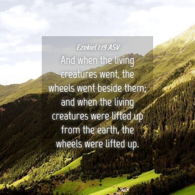 Picture 04 - Ezekiel 1:19 ASV - And when the living creatures went, the wheels - Bible Verse Picture
