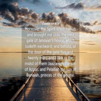 Picture 04 - Ezekiel 11:1 ASV - Moreover the Spirit lifted me up, and brought me - Bible Verse Picture
