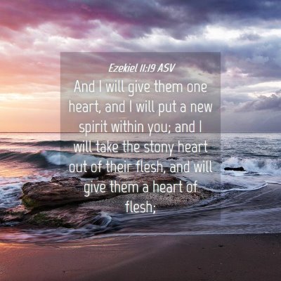 Picture 04 - Ezekiel 11:19 ASV - And I will give them one heart, and I will put a - Bible Verse Picture