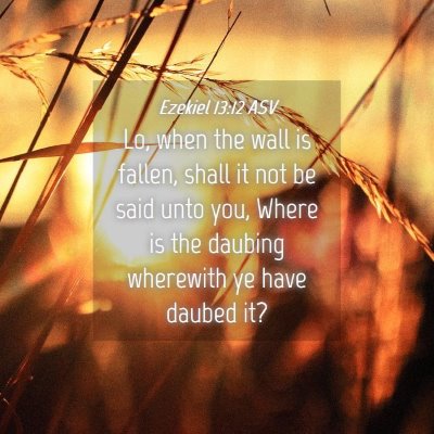 Picture 04 - Ezekiel 13:12 ASV - Lo, when the wall is fallen, shall it not be said - Bible Verse Picture
