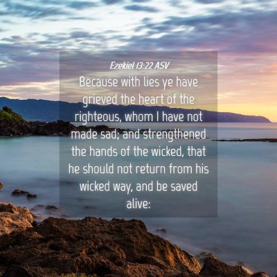 Picture 04 - Ezekiel 13:22 ASV - Because with lies ye have grieved the heart of - Bible Verse Picture