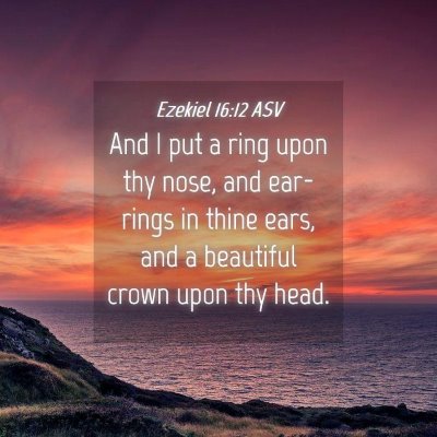 Picture 04 - Ezekiel 16:12 ASV - And I put a ring upon thy nose, and ear-rings in - Bible Verse Picture