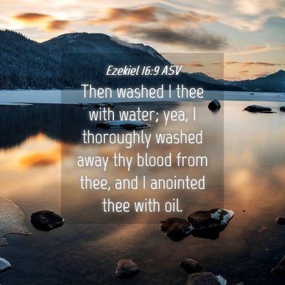 Picture 04 - Ezekiel 16:9 ASV - Then washed I thee with water; yea, I thoroughly - Bible Verse Picture