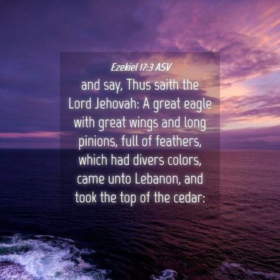 Picture 04 - Ezekiel 17:3 ASV - and say, Thus saith the Lord Jehovah: A great - Bible Verse Picture