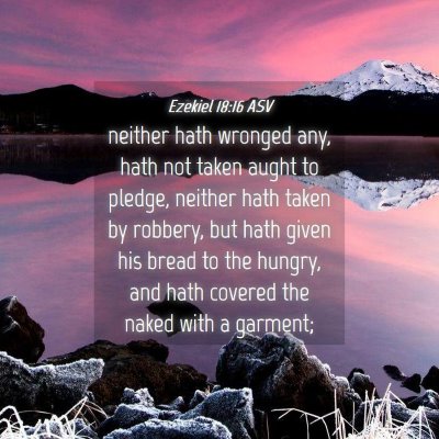 Picture 04 - Ezekiel 18:16 ASV - neither hath wronged any, hath not taken aught to - Bible Verse Picture
