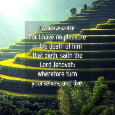 Picture 04 - Ezekiel 18:32 ASV - For I have no pleasure in the death of him that - Bible Verse Picture