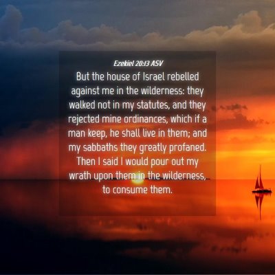 Picture 04 - Ezekiel 20:13 ASV - But the house of Israel rebelled against me in - Bible Verse Picture
