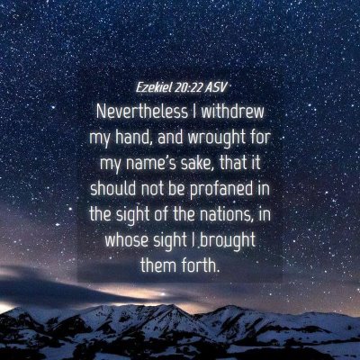 Picture 04 - Ezekiel 20:22 ASV - Nevertheless I withdrew my hand, and wrought for - Bible Verse Picture