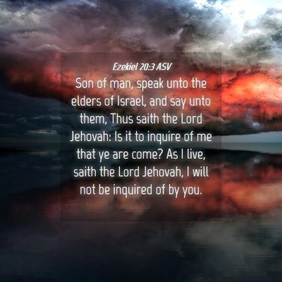 Picture 04 - Ezekiel 20:3 ASV - Son of man, speak unto the elders of Israel, and - Bible Verse Picture