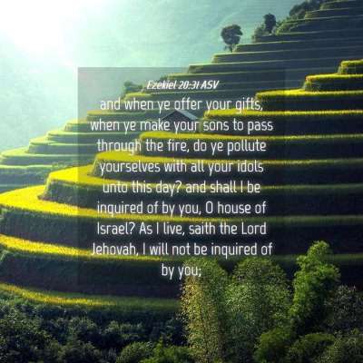 Picture 04 - Ezekiel 20:31 ASV - and when ye offer your gifts, when ye make your - Bible Verse Picture