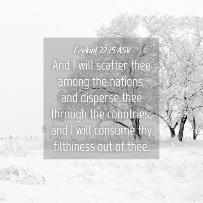 Picture 04 - Ezekiel 22:15 ASV - And I will scatter thee among the nations, and - Bible Verse Picture