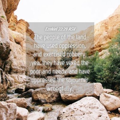 Picture 04 - Ezekiel 22:29 ASV - The people of the land have used oppression, and - Bible Verse Picture